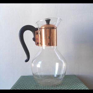 Vintage Corning Copper Glass Warming Carafe